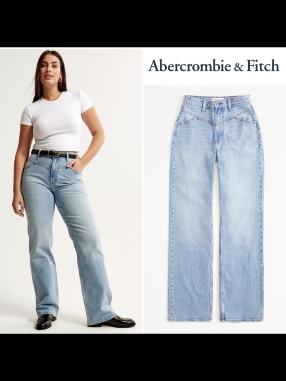 Abercrombie & Fitch Light Blue 90s Style High-Rise Relaxed Jeans